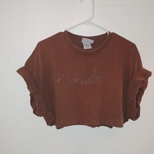 FENDER Retro Brown Crop top XL